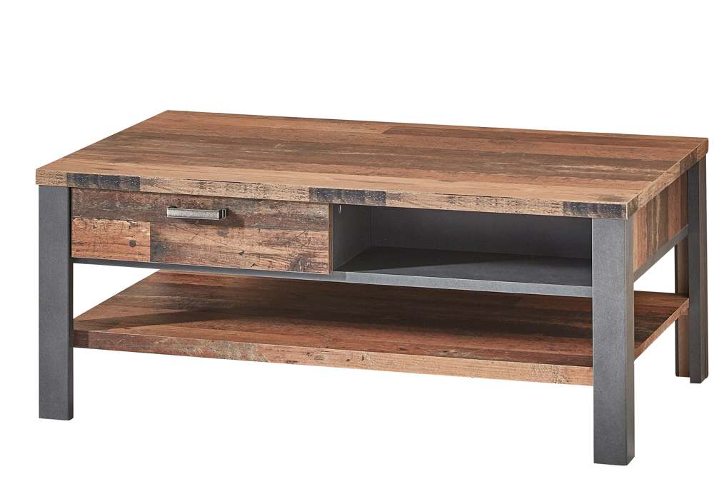 Innostyle Cardiff Couchtisch Holzwerkstoff Used Style Optik Dark 110x45x65 cm