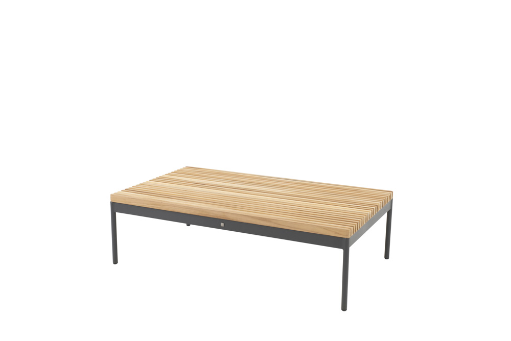 4Seasons Taste Sakura Kaffee-Tisch Antrazit Teak-Lattung 120x70x35 cm