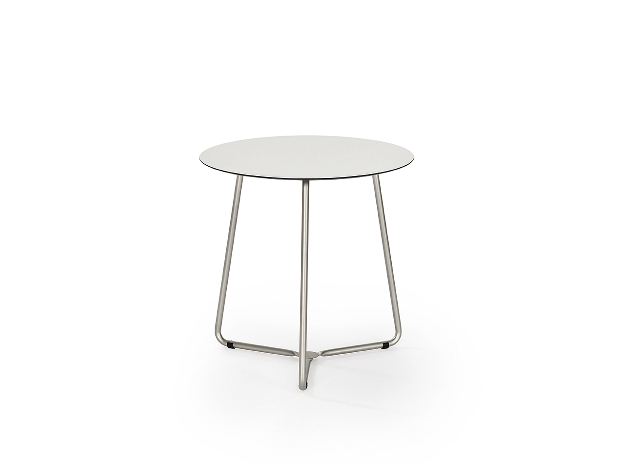 Weishäupl Balcony Bistrotisch HPL Platte weiß/Edelstahlgestell Ø70 cm