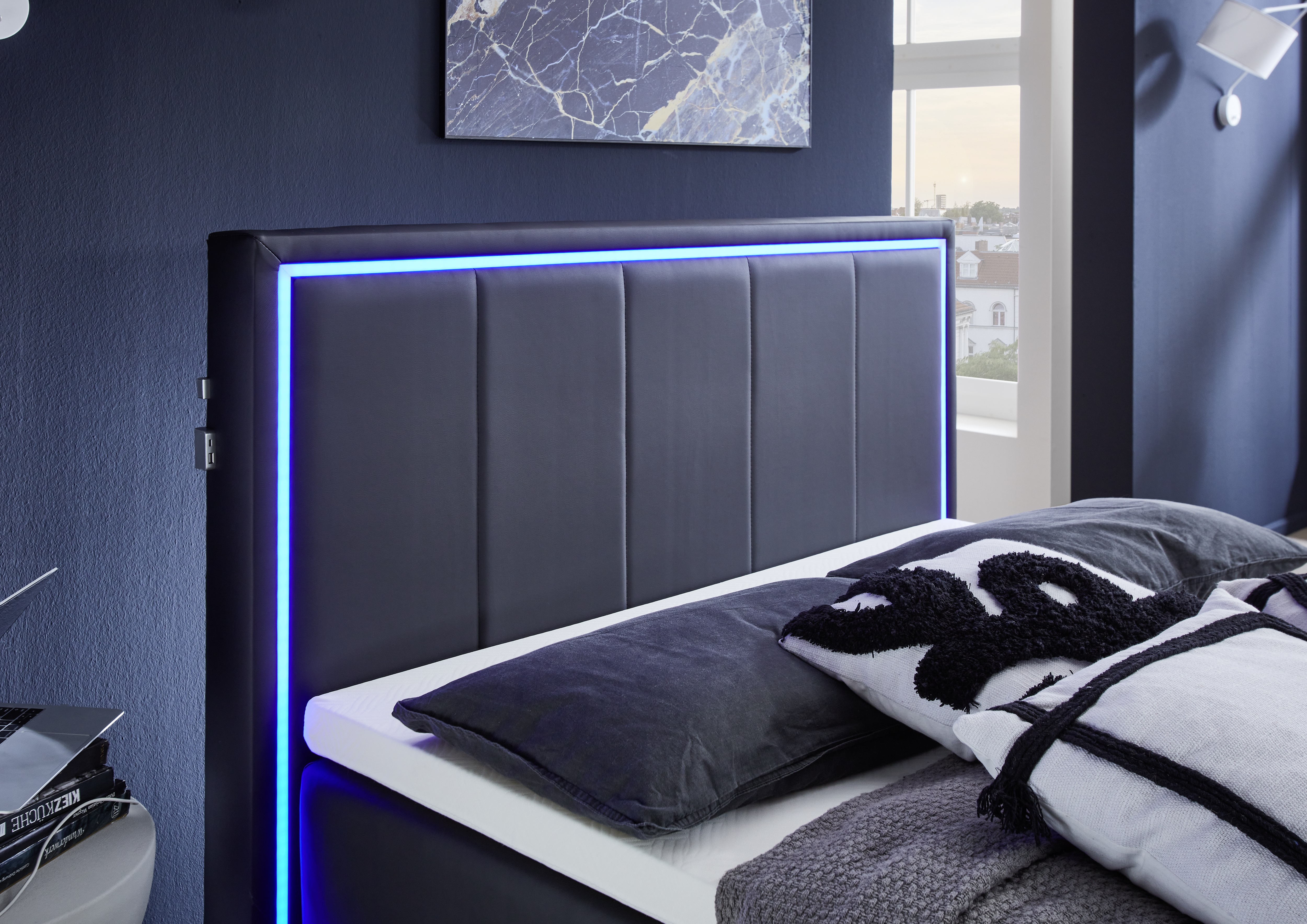 Meise Möbel Colorado II Boxspringbett inkl. Bettkasten mit Bonnellfederkernbox Kunstleder