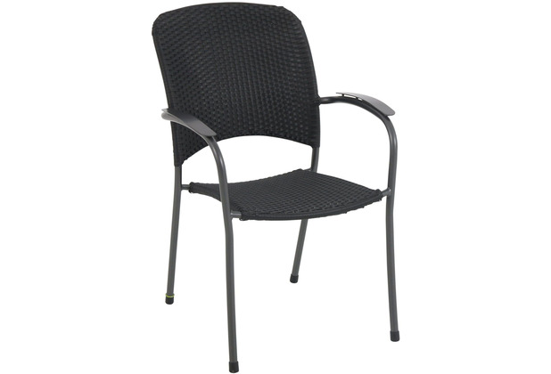 MWH Carlos Stapelstuhl Stahl/Kunststoffgeflecht iron grey