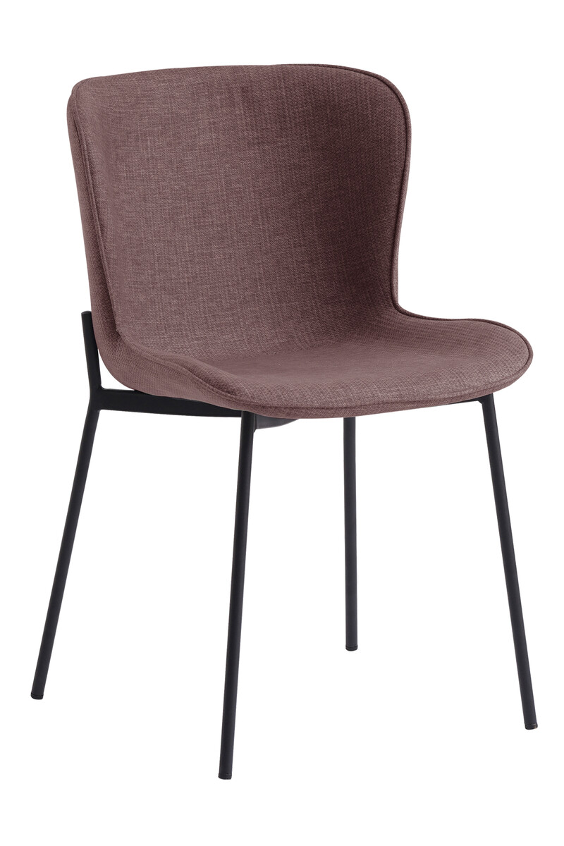2er SalesFever Beckhuis | Schwarz | Esszimmerstuhl Set Esszimmerstühle | Metallgestell Schalensitz Stühle Möbel Rot Strukturstoff |