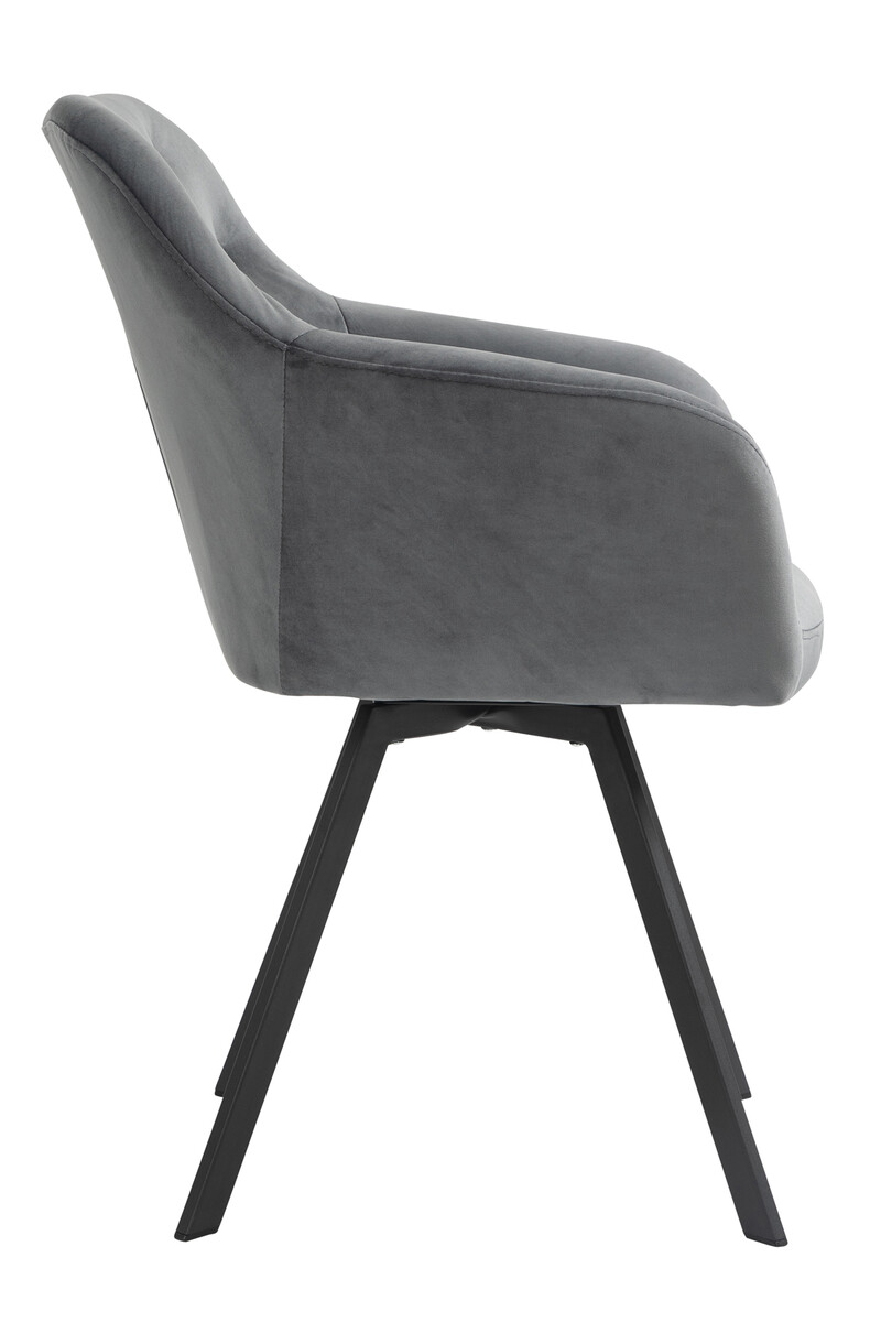 SalesFever Armlehnstuhl mit 360° Drehfunktion Samt Metallbeine schwarz  pulverbeschichtet | Esszimmerstühle | Stühle | Möbel | Beckhuis