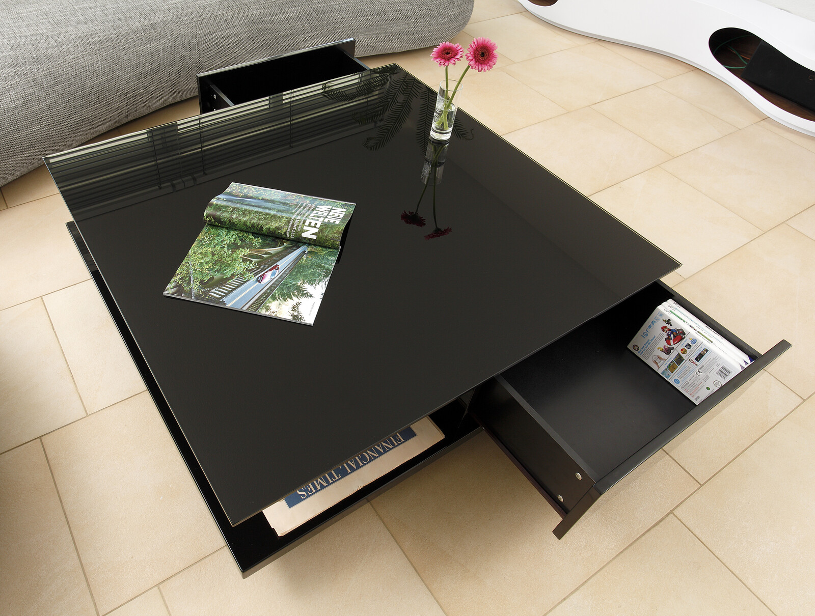 Couchtische - SalesFever hochglanz Couchtisch Möbel | Glasplatte | Beckhuis lackiert | | mit Tische