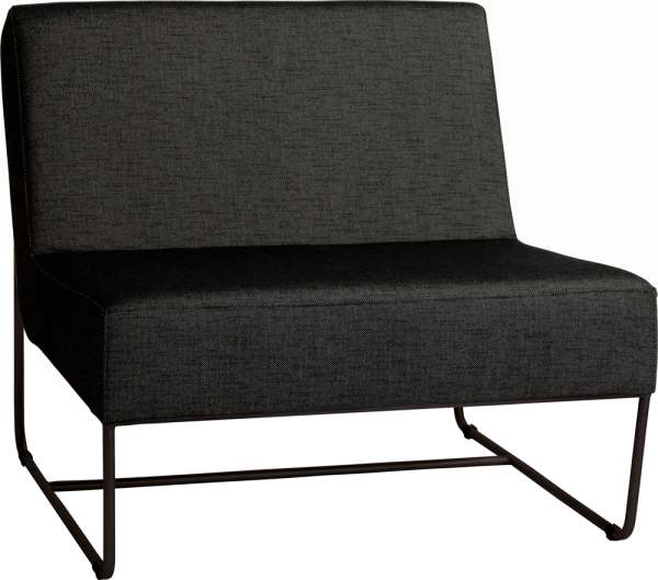 Stern Mia Lounge-Sessel Edelstahl schwarz matt/Bezug Outdoorstoff seidenschwarz