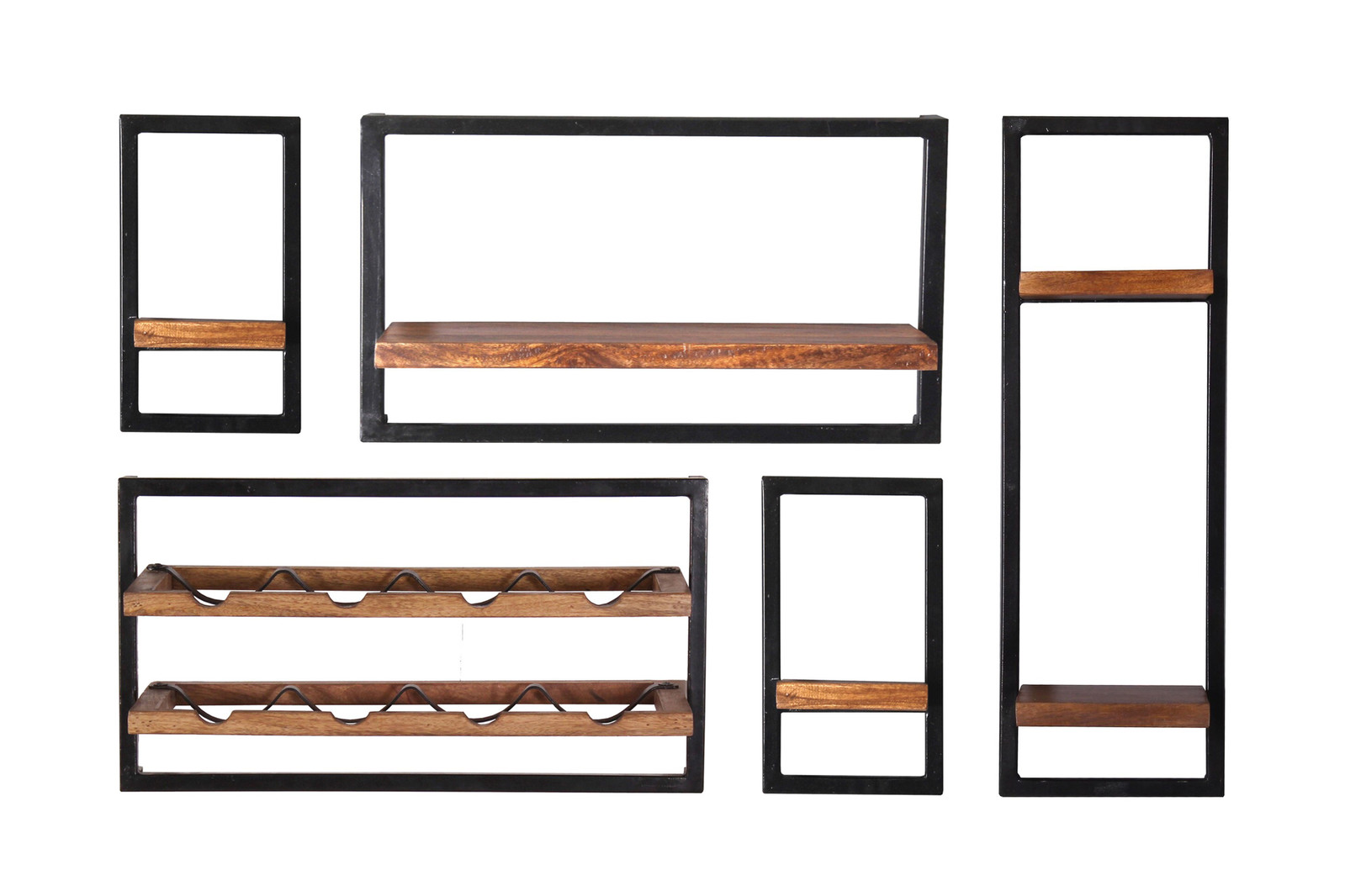 SIT Möbel PANAMA Wandregal-Set Altmetall/Mangoholz | Wandboards | Kommoden  & Sideboards | Möbel | Beckhuis