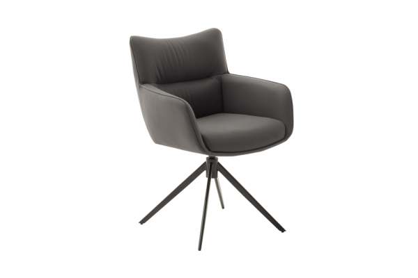MCA LIMONE 2 4 Fuß Stuhl mit Armlehnen Stahl/Leder 360° drehbar