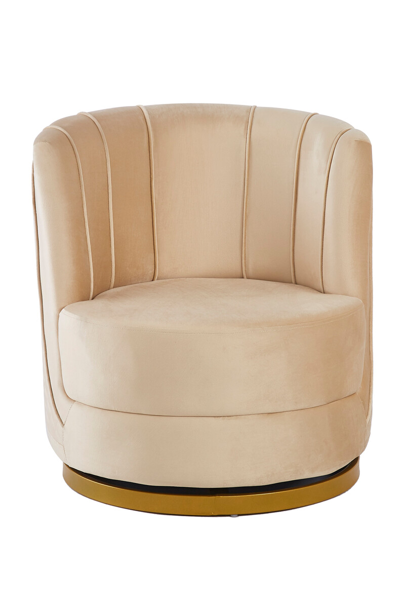 SalesFever Drehsessel 360° | mit goldfarben Sockel Möbel Beckhuis | Samt Diamantsteppung | aus | Sessel Drehfunktion Stühle 