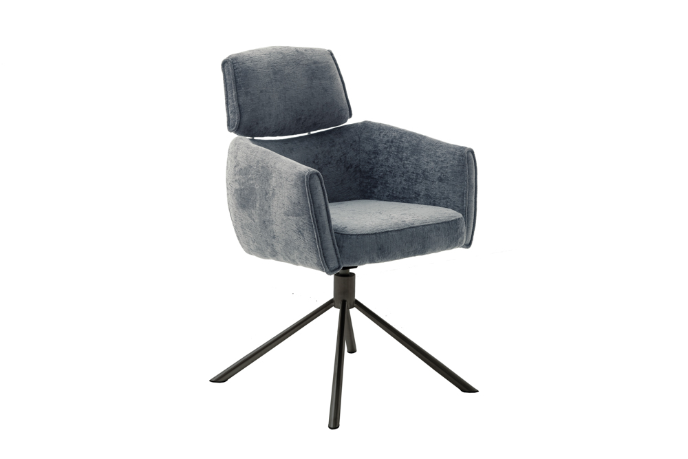 MCA QUEBEC 4 Fuß Stuhl | Griff | Stahl/Stoffbezug Esszimmerstühle und 360° Armlehnen | mit Stühle Möbel | Beckhuis drehbar
