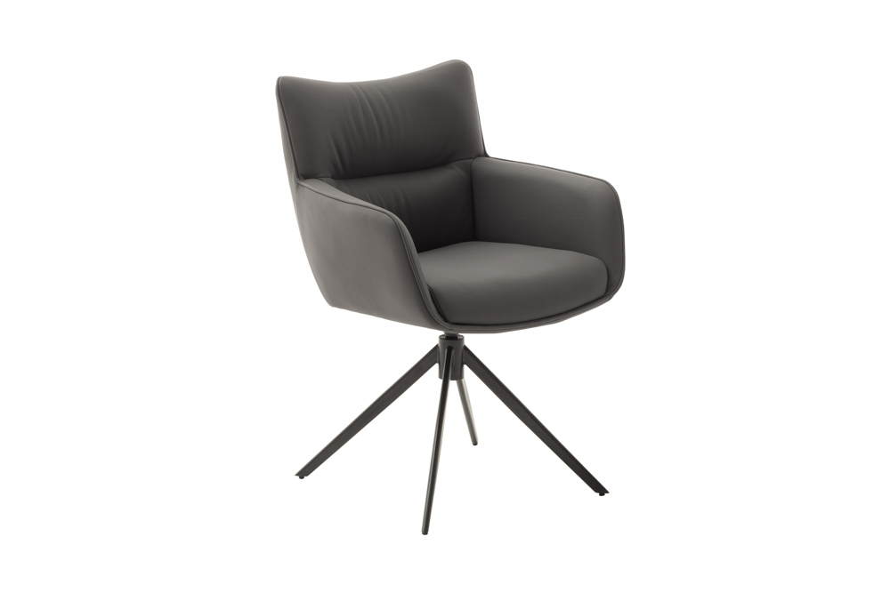 MCA LIMONE 2 4 Fuß Stuhl mit Armlehnen Stahl/Leder 360° drehbar |  Esszimmerstühle | Stühle | Möbel | Beckhuis | 4-Fuß-Stühle