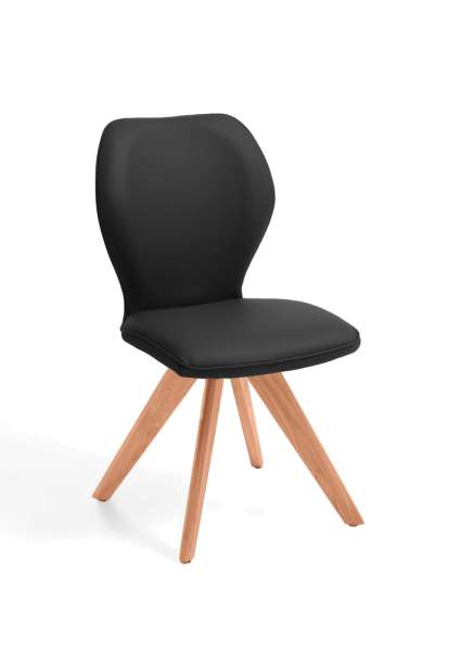 Niehoff Sitzmöbel Colorado Trend-Line Design-Stuhl Kernbuche/Leder - 180° drehbar