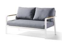 Sieger Nassau Lounge 2-Sitzer Sofa Weiß/Grau