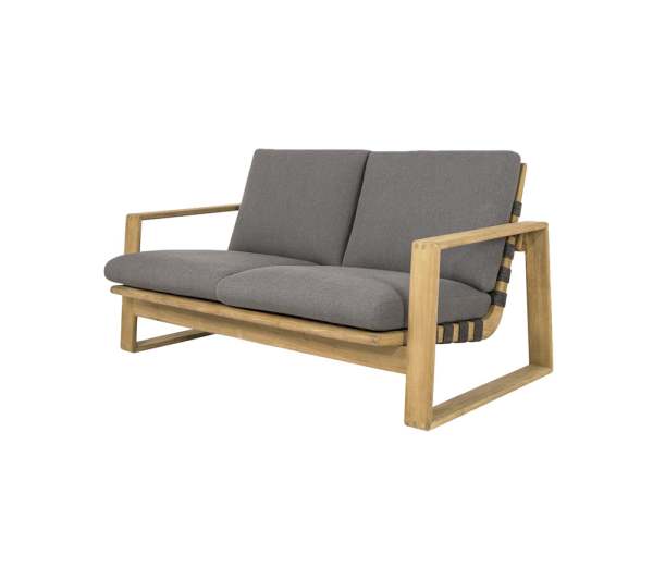 Cane-Line Endless Soft 2-Sitzer Sofa Teak/Rope Grey inkl. Kissen Set