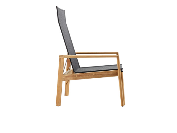 Solpuri Safari Deck Chair, inkl. Hocker Teak/Softex coal