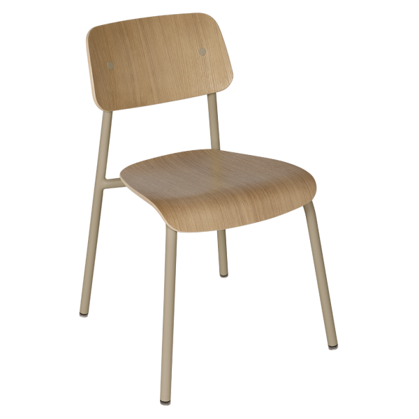 Fermob STUDIE Stuhl aus Eichenholz Aluminiumgestell