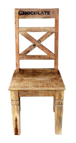 SIT Möbel RUSTIC Stuhl lackiertes Mangoholz mit starken Gebrauchsspuren Natur Antik