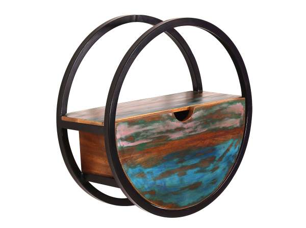 SIT Möbel RIVERBOAT Wandregal Metall/Altholz mit Gebrauchsspuren