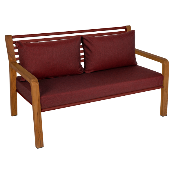 Fermob SOMERSET 2-Sitzer Sofa Aluminium/Acryl Sunbrella Teakarmlehne