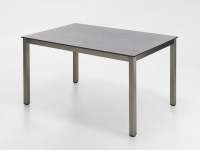 Niehoff Nelson Tisch mit HPL Tischplatte 141 - 239x95 cm Beton-Design 173x95 cm Edelstahl