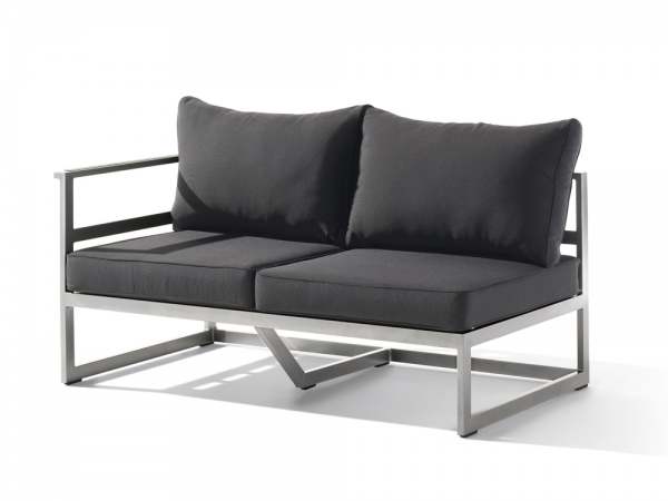 Sieger Melbourne Lounge 2- Sitzer Sofa links graphit/grau