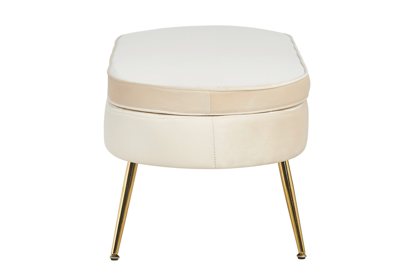 Möbel aus Beckhuis goldfarben Chrom SalesFever Sitzpouf Samt | | Polsterhocker Oval | Hocker | Metallbeine