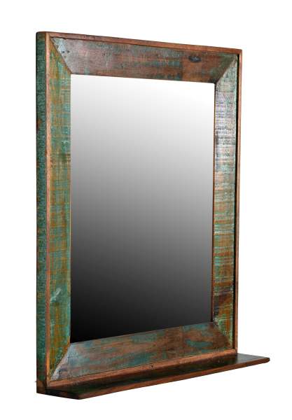 SIT Möbel RIVERBOAT Spiegel Altholz mit starken Gebrauchsspuren lackiert bunt