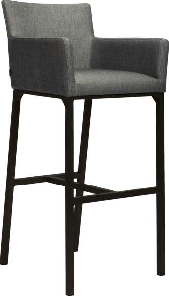 Stern Bar-Sessel Artus Aluminium schwarz matt Otdoorstoff Seidenschwarz