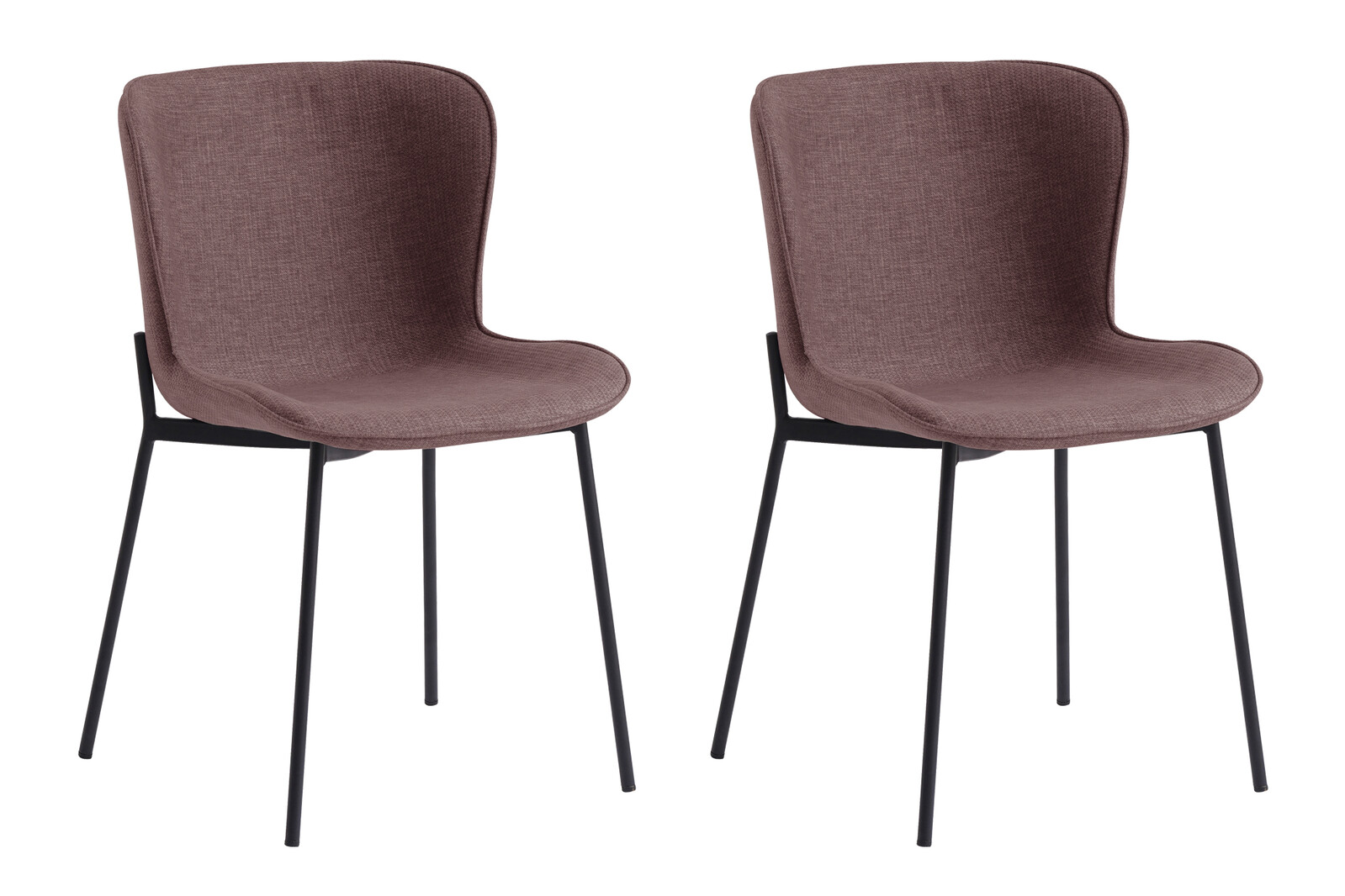 Schalensitz SalesFever Rot Möbel | Esszimmerstuhl | Stühle | Strukturstoff Set | Beckhuis Metallgestell Esszimmerstühle 2er Schwarz
