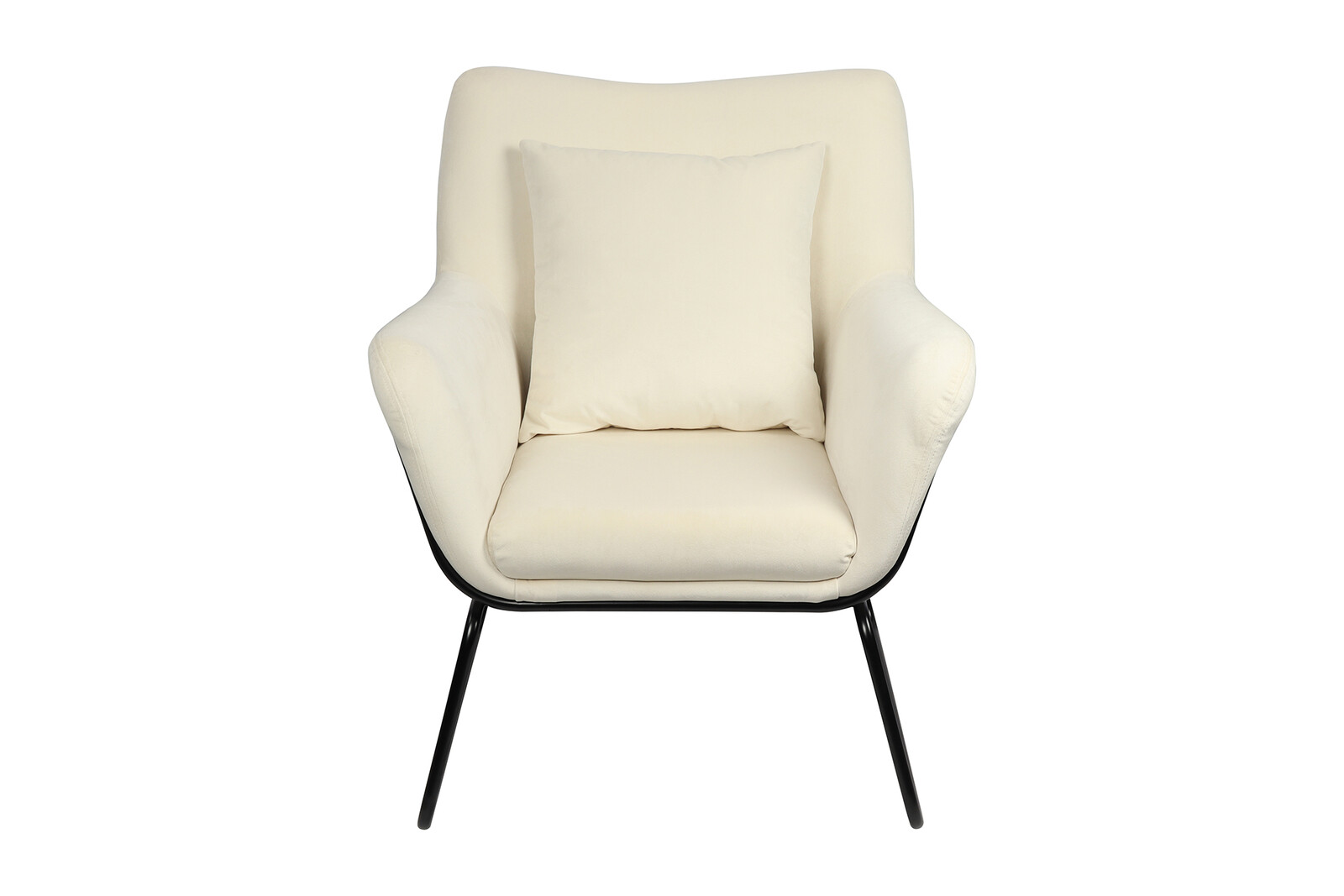 | SalesFever | inkl. Stühle Möbel Beckhuis schwarz Samtbezug | Relaxsessel Sessel | Rückenkissen mit Metallgestell