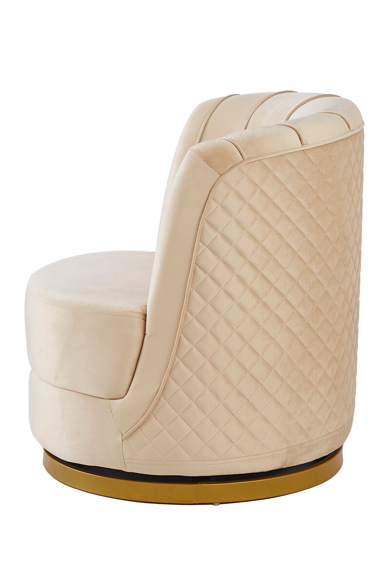 aus | Beckhuis Sockel Drehsessel Sessel SalesFever Diamantsteppung 360° mit | | | Stühle Drehfunktion Möbel goldfarben - Samt
