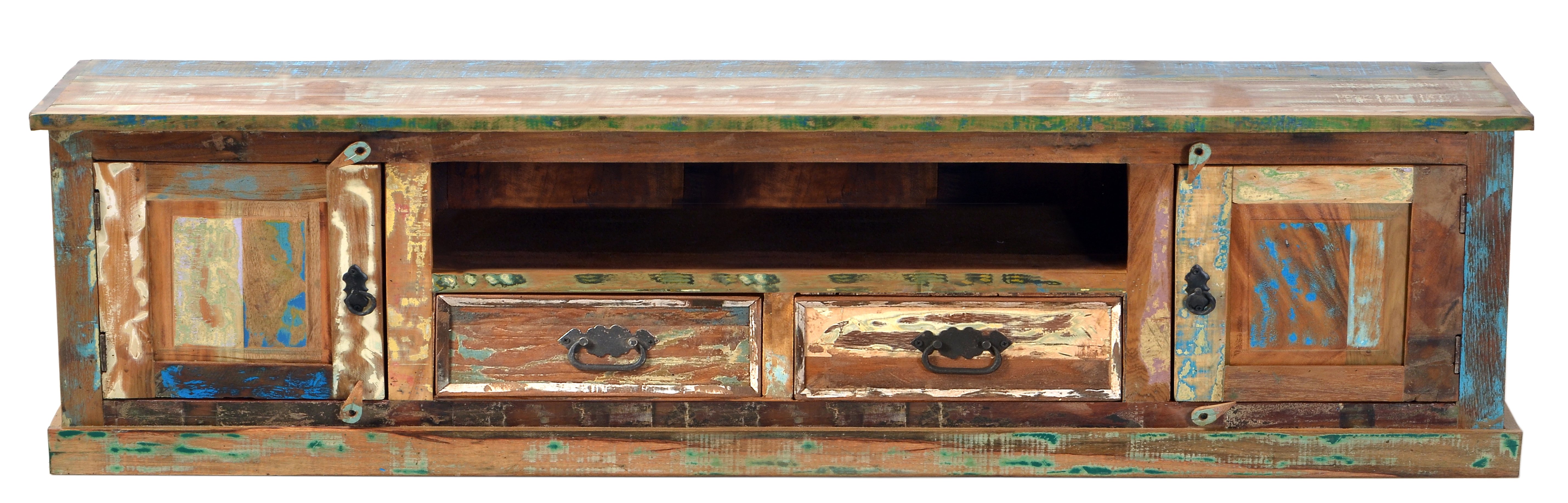 SIT Möbel RIVERBOAT Lowboard Altholz mit starken Gebrauchsspuren lackiert  bunt | Lowboards | Kommoden & Sideboards | Möbel | Beckhuis | Schuhschränke