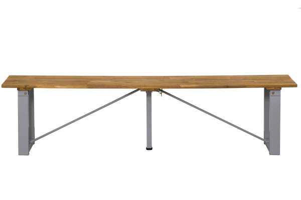 Möbilia Gartenbank 3-Sitzer Akazie/Metall natur/grau klappbar 170 cm