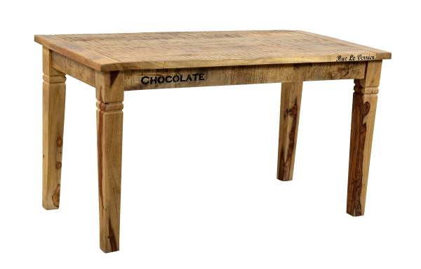 SIT Möbel RUSTIC Tisch 140x70 cm lackiertes Mangoholz mit starken Gebrauchsspuren Natur Antik