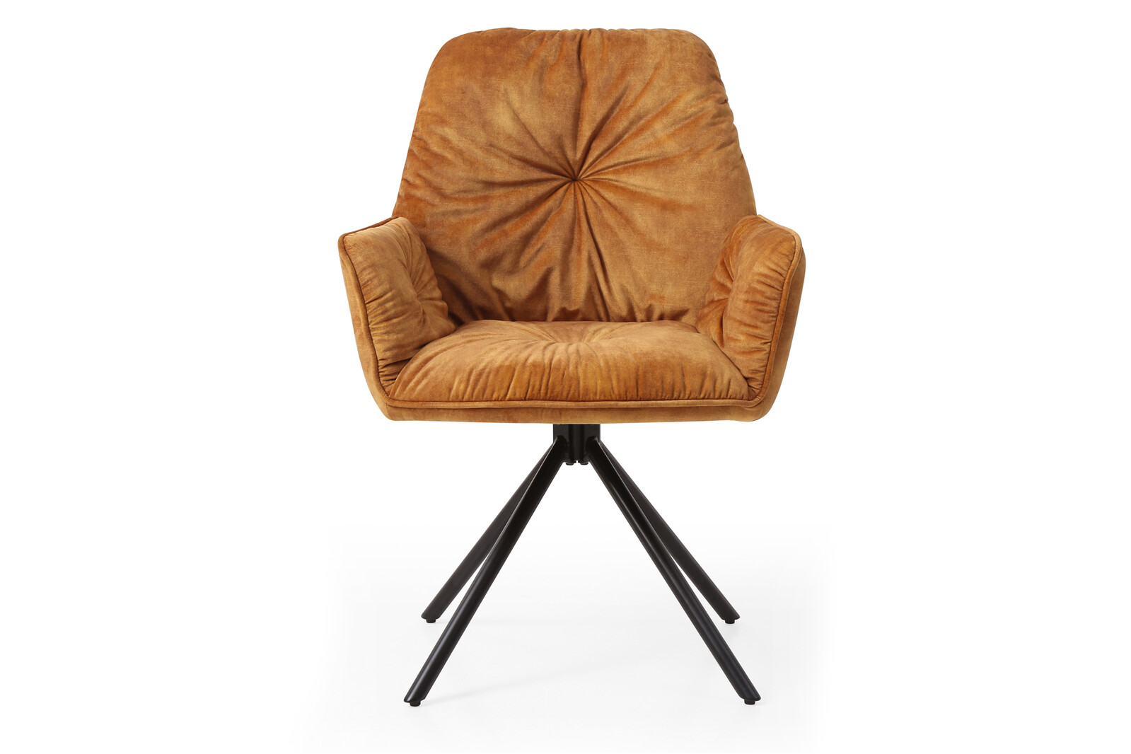 SalesFever Armlehnstuhl mit 360° Drehfunktion Samtvelours Metallbeine  schwarz | Esszimmerstühle | Stühle | Möbel | Beckhuis | Stühle