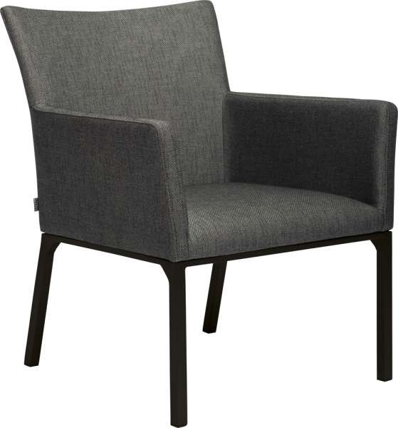 Stern Artus Lounge-Sessel Aluminium schwarz matt Outdoorstoff Seidenschwarz