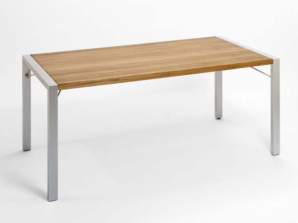 Weishäupl Flip Tisch Teak Platte/Aluminium-Gestell pulverbeschichtet 180x90 cm