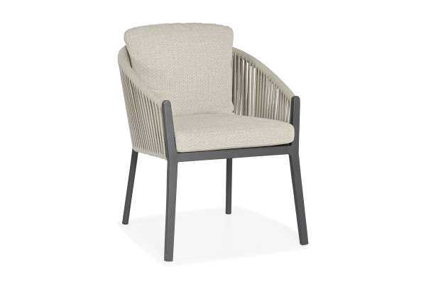 SUNS AVERO Dining Chair Aluminium/Seil Fishbone weaving Matt royal grey
