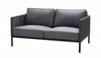 Cane-Line Encore 2-Sitzer Sofa inkl. Kissen Lava grey/dark grey