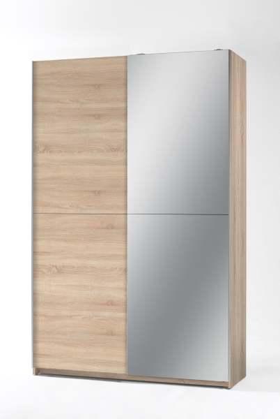 Schlafkontor Fast Kleiderschrank + Spiegel Holzwerkstoff Dekorfolie 2 Türen 125x195x38 cm