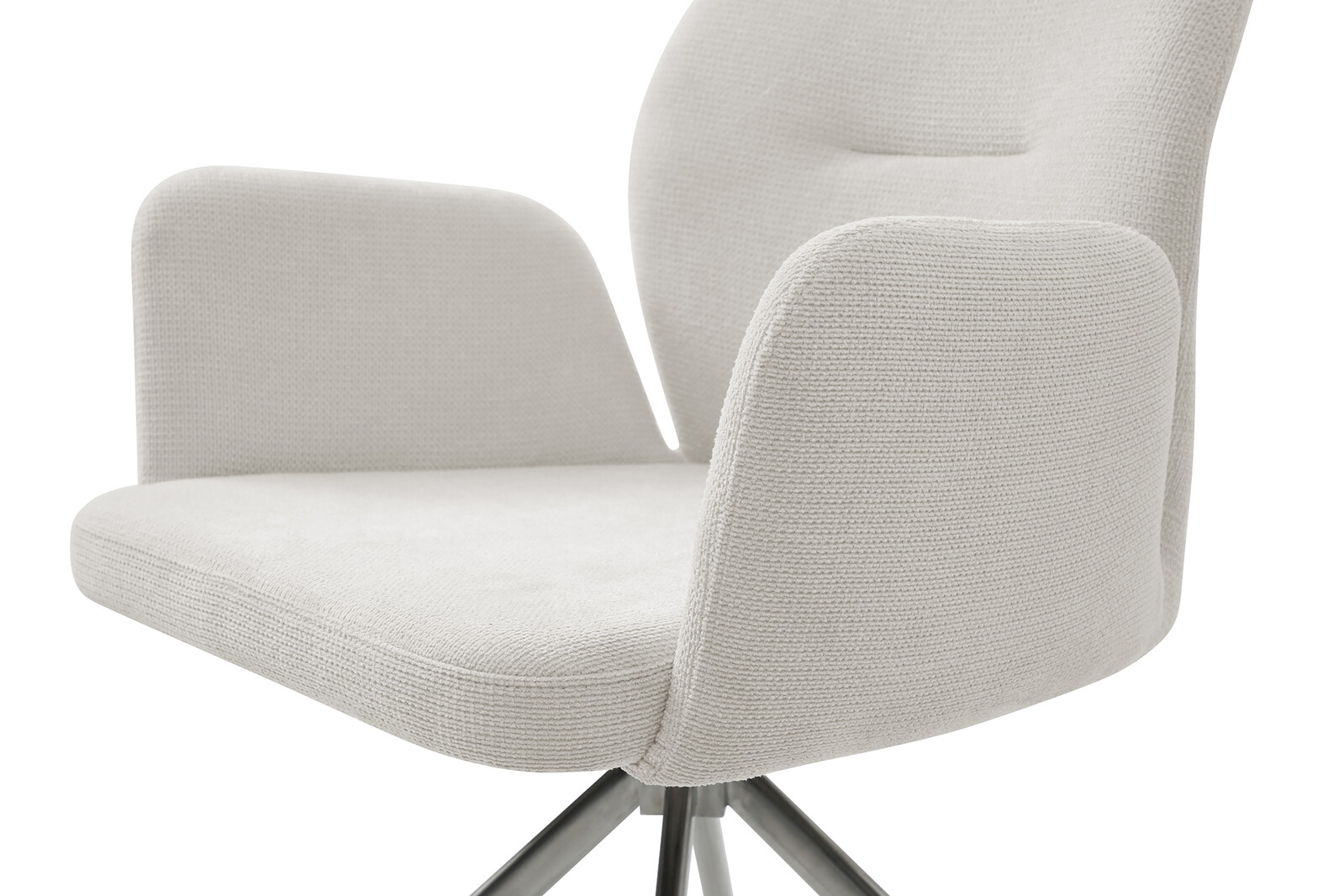 mit | Drehfunktion Stühle SalesFever Esszimmerstühle Möbel silber Edelstahlgestell Beckhuis 180° Strukturstoff | | Armlehnstuhl |