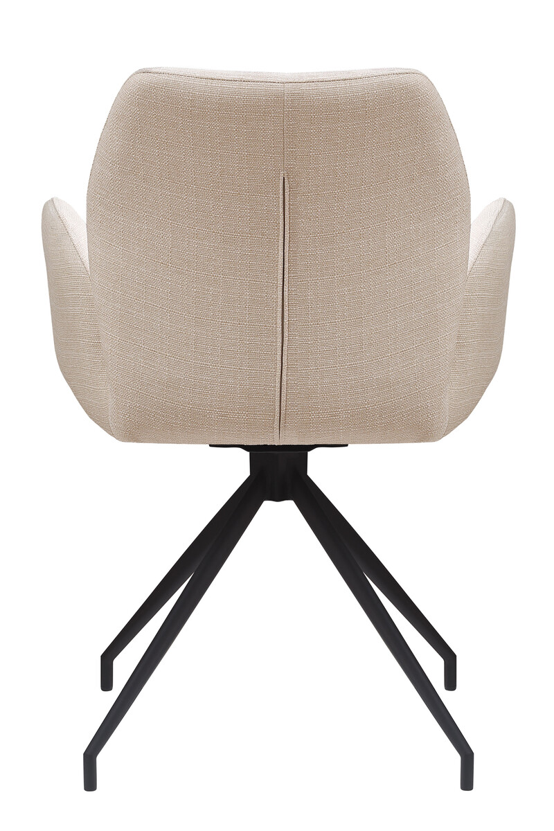 | SalesFever Webstoff/Metallgestell Möbel | Stühle 180° | mit Drehfunktion Esszimmerstühle | Beckhuis Strukturierter Armlehnstuhl